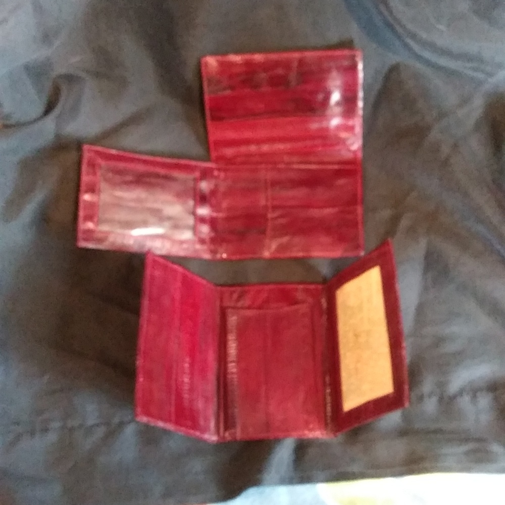 Mens Eel Skin Wallets (2) Different Styles.Unused.
